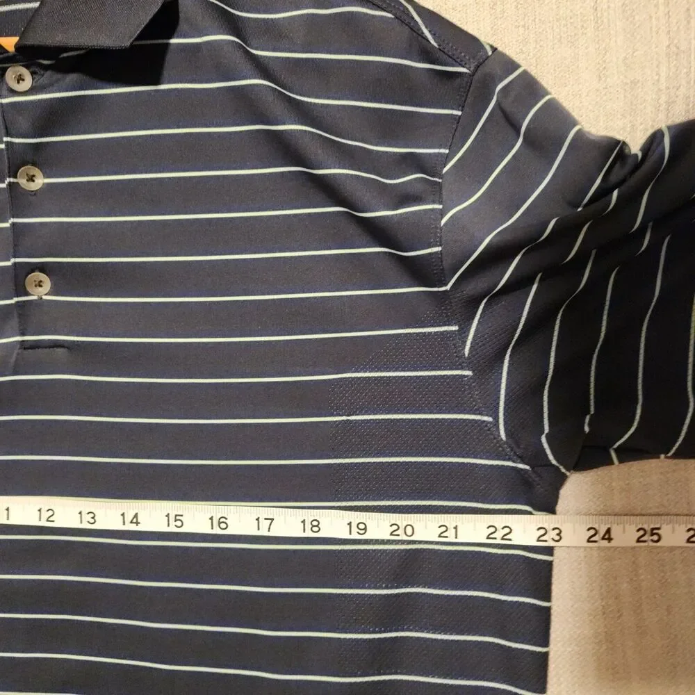 Nike Golf Tour Performance Dri Fit Striped Polo Shirt Mens Large Blue Striped